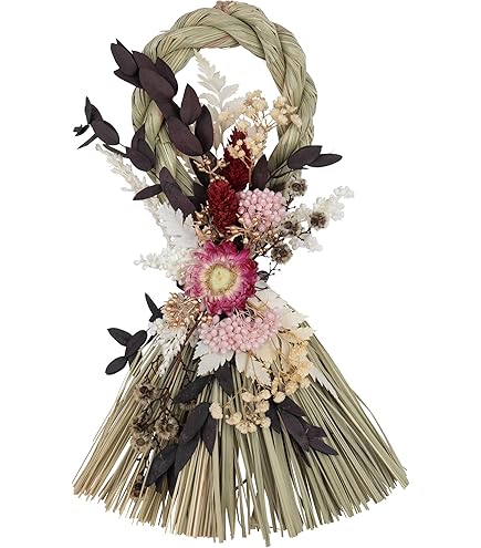 Amazon | 【SOMU 花縄】しめ縄飾り ドライフラワー プリザーブド